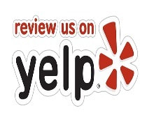 Picture of Yelp sign saying Review Us on Yelp for Sunny Massage in Quincy IL USA